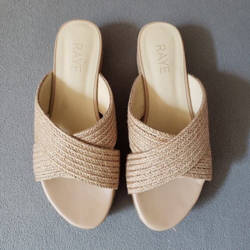 RAYE Tiko Criss Cross Wedges in Natural Size 8 RAYE-WZ1853 Woven Braided Jute